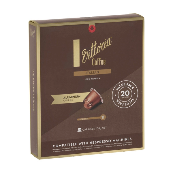 Vittoria Italian Nespresso Compatible Coffee Capsules 20 pack