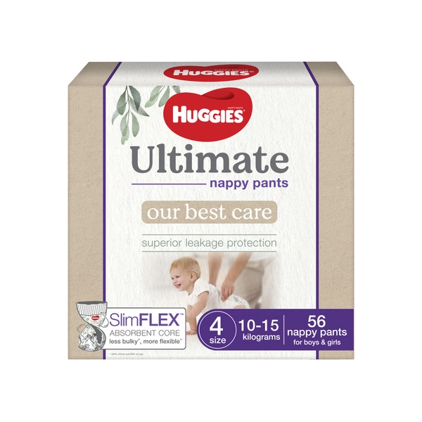 Huggies Ultimate Nappy Pants Size 4 (10-15kg) 56 pack