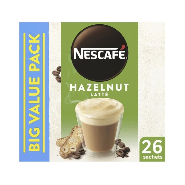 Nescafe Hazelnut Latte Coffee Sachets 26 pack