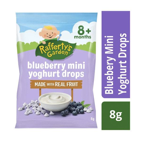 Rafferty's Garden Blueberry Mini Yoghurt Drops Baby Food Snack 8+ Months 8g