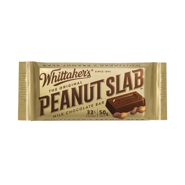 Whittaker's Original Peanut Slab Milk Chocolate Bar 50g