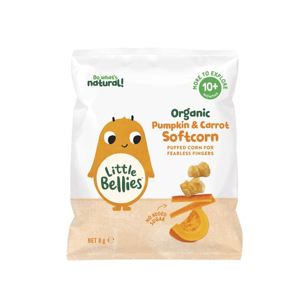 Little Bellies Organic Pumpkin And Carrot Soft Corn 10+ Months 8g