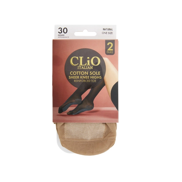 Clio Cotton Sole Kh 30D Natural One Size 2 pack 1 each