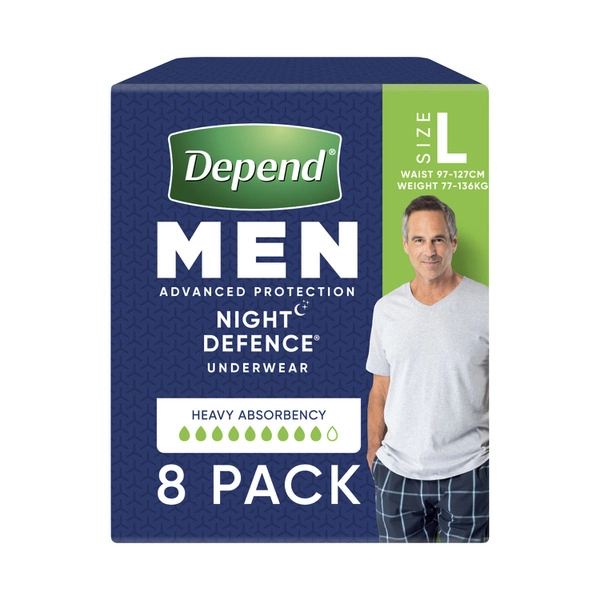 Depend Real Fit Night Defence Incontinence Underwear Men Large 3 each