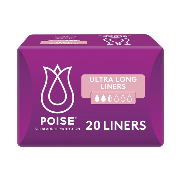 Poise Liners For Bladder Leaks Ultra Long 20 pack