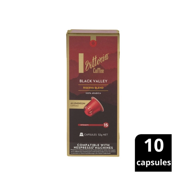 Vittoria Black Valley Nespresso Compatible Coffee Capsules 10 pack