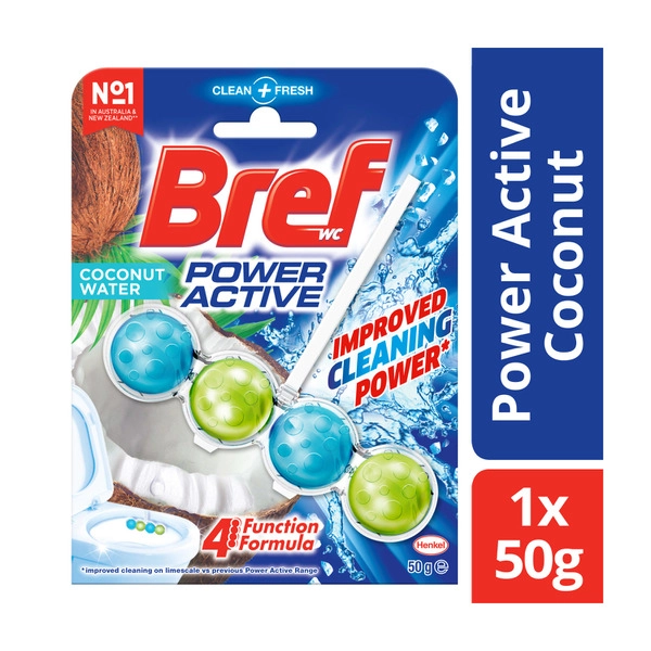 Bref Power Active Rim block Toilet Cleaner Coconut Water 50g