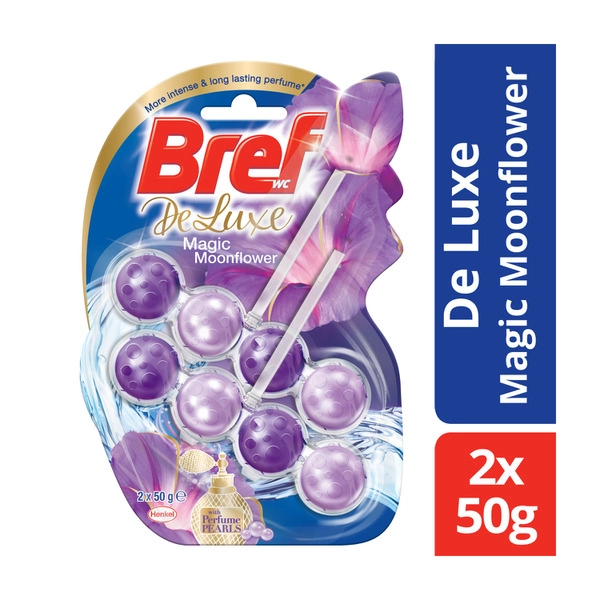 Bref Deluxe Rim block Toilet Cleaner Magic Moonflower Twin pack 2x50g 100g