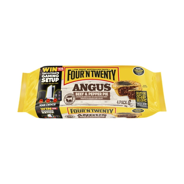 Four N Twenty FOUR N TWENTY 4PK ANGUS BEEF & PEPPER PIES 700G 