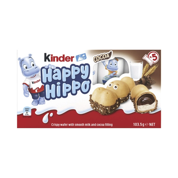 Kinder Happy Hippo Cocoa Biscuit Bar Multipack 5 Pack 103.5g