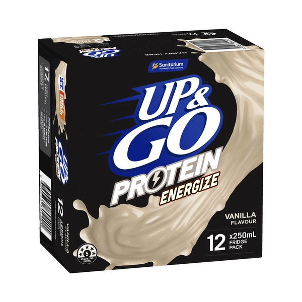 Sanitarium Up&Go Protein Energize Liquid Breakfast Vanilla 12X250mL 3L