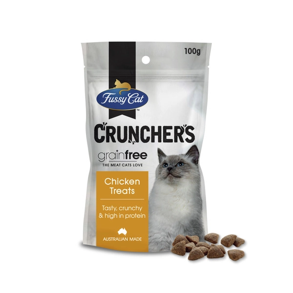 Fussy Cat Grain Free Crunchers Adult Cat Treats Chicken 100g