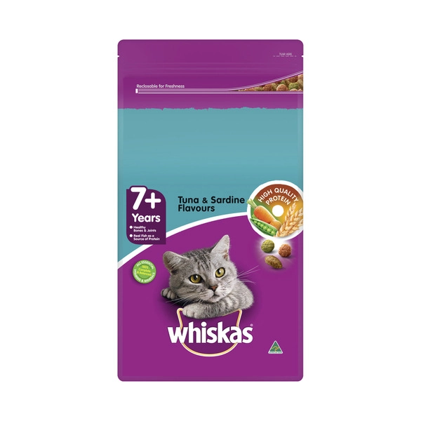 Whiskas Adult 7+ Dry Cat Food With Tuna & Sardine 1.8kg