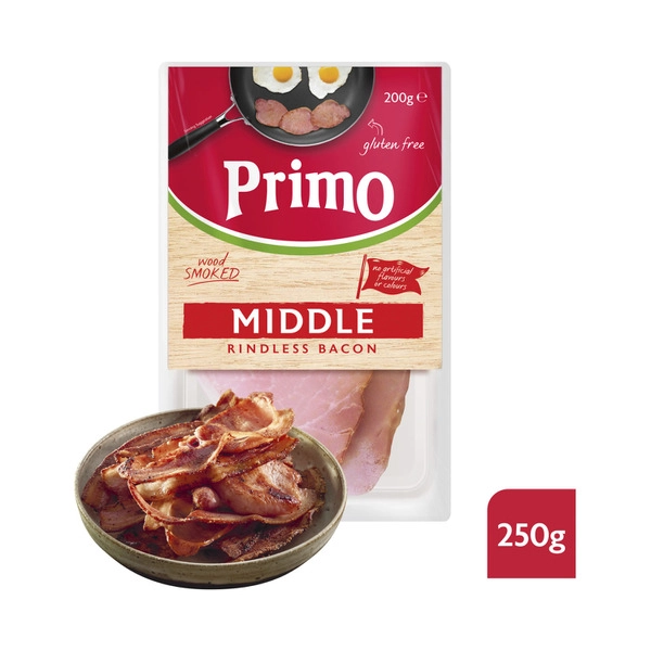 Primo Rindless Middle Bacon 250g