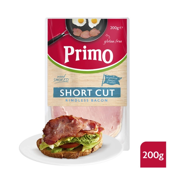 Primo PRIMO SHORT CUT RINDLESS BACON 200G 