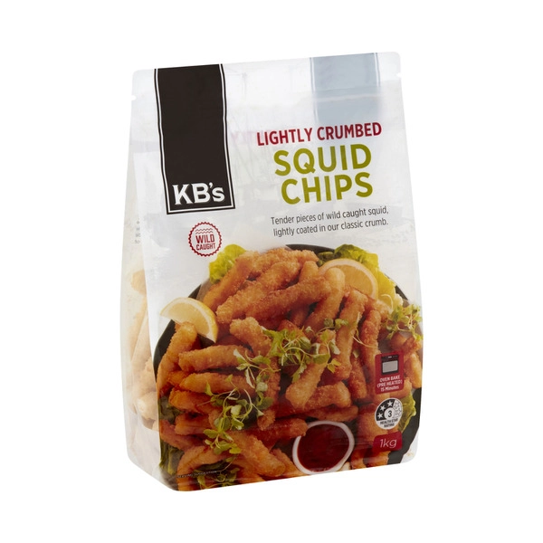 Kb's Tender Squid Chips KB's TENDER SQUID CHIPS LIGHTLY CRUMBED 1KG 