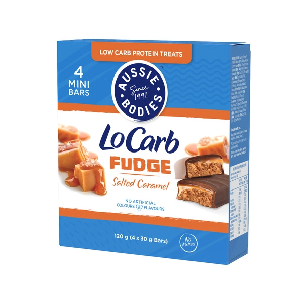 Aussie Bodies Low Carb Caramel Fudge Bars 4x30g 120g