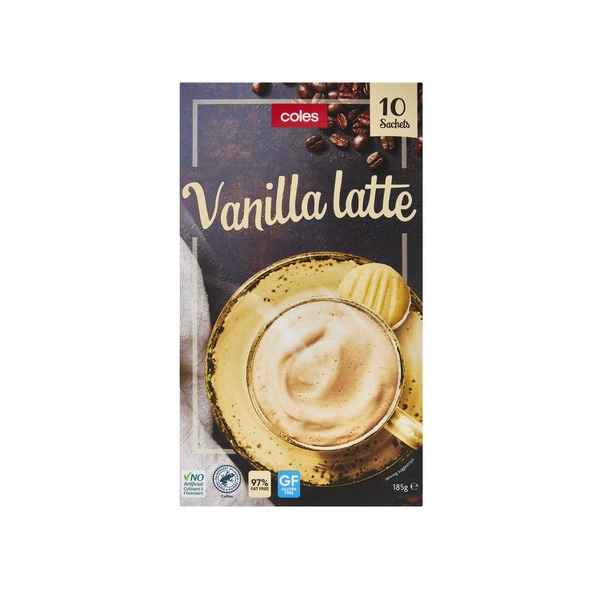 Coles Vanilla Latte Sachets 185g 10 pack