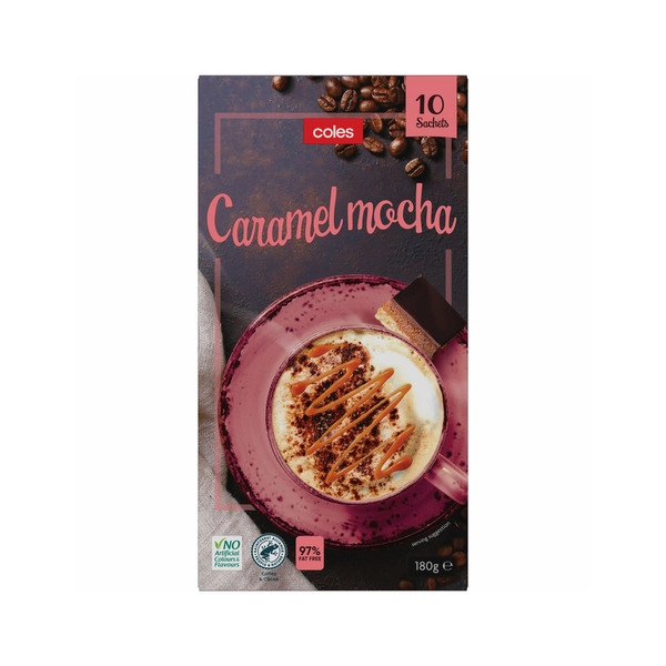 Coles Caramel Mocha Sachets 180g 10 pack