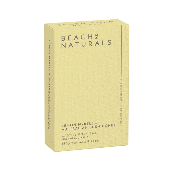 Beach Road Naturals Lemon Myrtle & Australian Bush Honey Castile Body Bar 150g