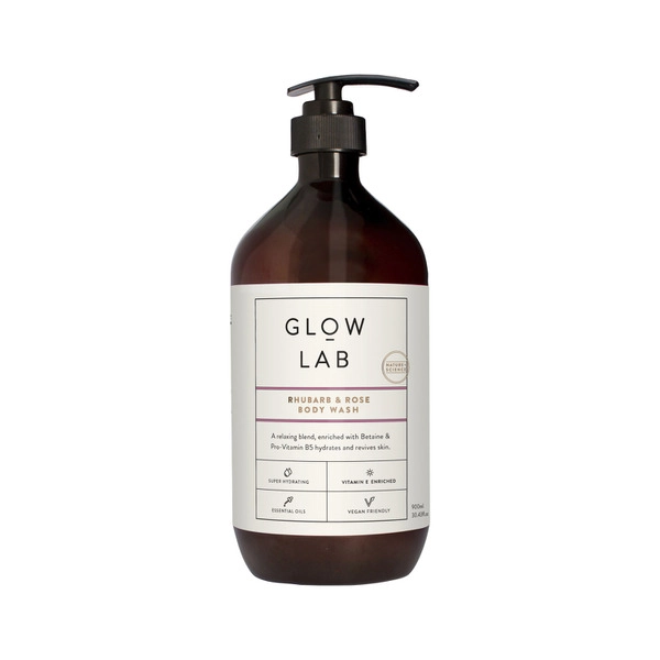 Glow Lab Rhubarb & Rose Body Wash 900mL