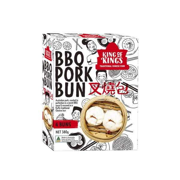 King Of Kings KING OF KINGS ROASTED BBQ PORK BUN 380G 