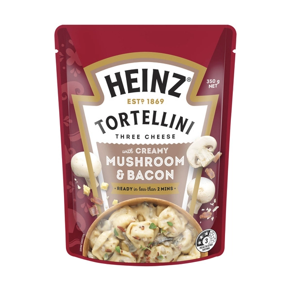 Heinz Tortellini Three Cheese Pasta Meal Creamy Mushroom & Bacon 350g