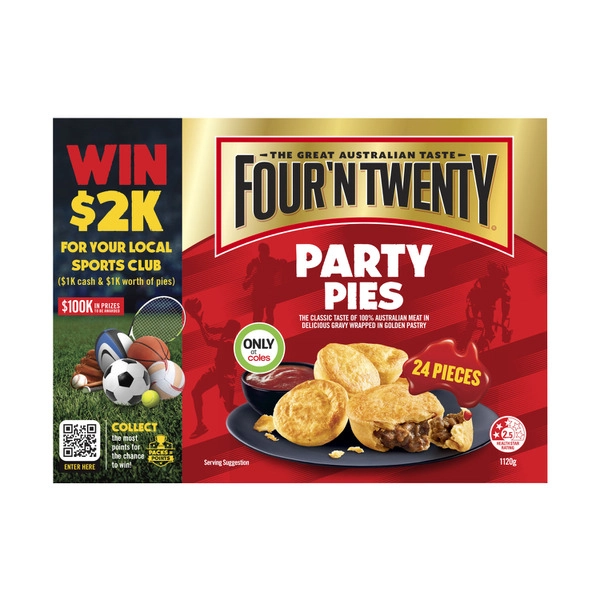 Four'N Twenty AFL Party Pies 24 Pack 1.12kg