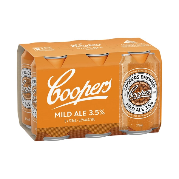 Coopers Mild Ale Cans 375mL 6 Pack