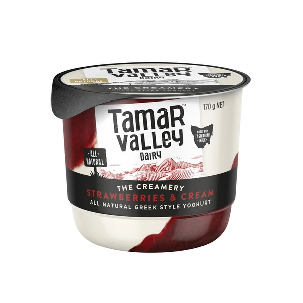 Tamar Valley The Creamery TAMAR VALLEY THE CREAMERY YOGHURT STRAWBERRIES & CREAM 170G 