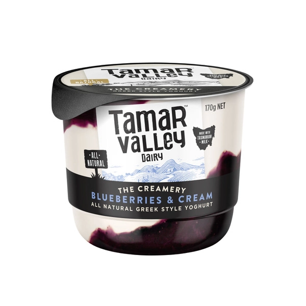 Tamar Valley The Creamery TAMAR VALLEY THE CREAMERY YOGHURT BLUEBERRIES & CREAM 170G 