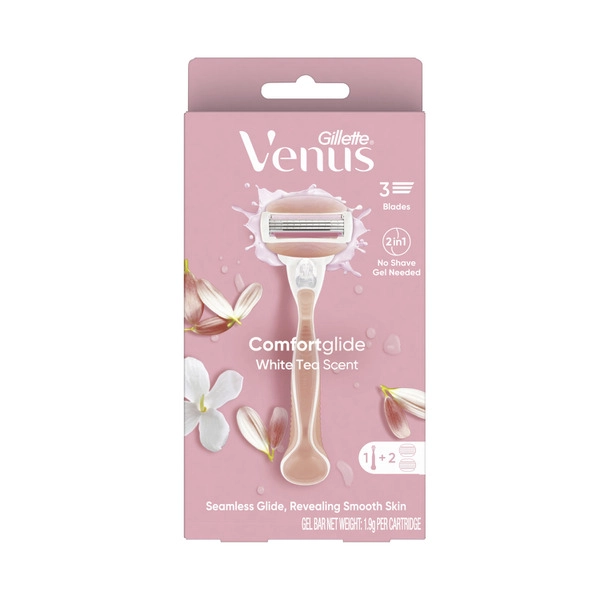 Gillette Venus Comfortglide White Tea Women's Razor +2 Blade 1 pack