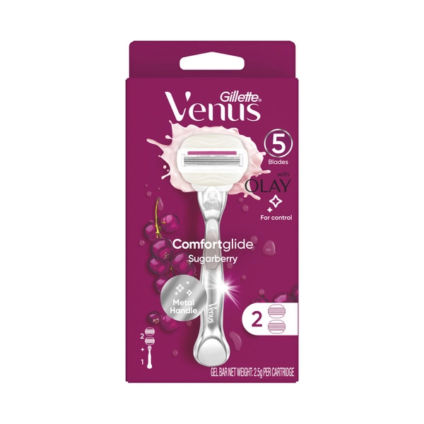 Gillette Venus With Olay Comfortglide Sugarberry Women's Razor +2 Blade 1 pack