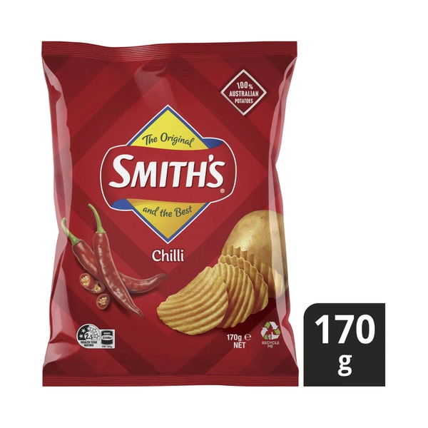 Smith's Crinkle Chilli SMITHS CRINKLE CHILLI POTATO CHIPS 170G 