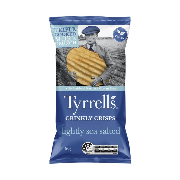 Tyrrells Hand Cooked Lightly Salted Crisps 165g