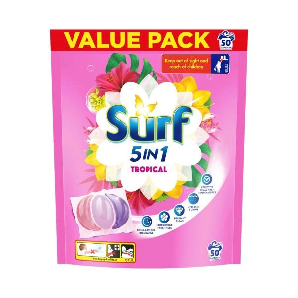 Surf Laundry Capsules Tropical 50 Washes 50 pack