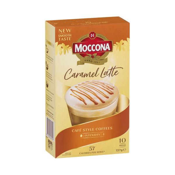 Moccona Cafe Classics Caramel Latte Coffee Sachets 10 pack