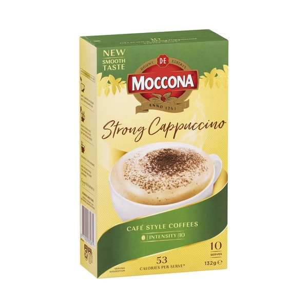 Moccona Cafe Classics Strong Cappuccino Coffee Sachets 10 pack