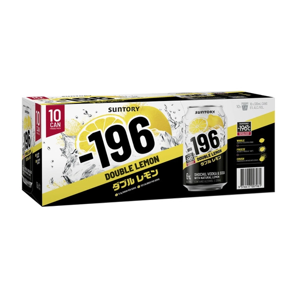 -196 Double Lemon & Vodka Can 330ml 10 Pack