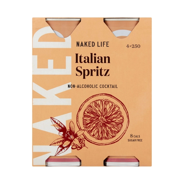 Naked Life Non Alcoholic Cocktail Italian Spritz 4x250mL 4 pack