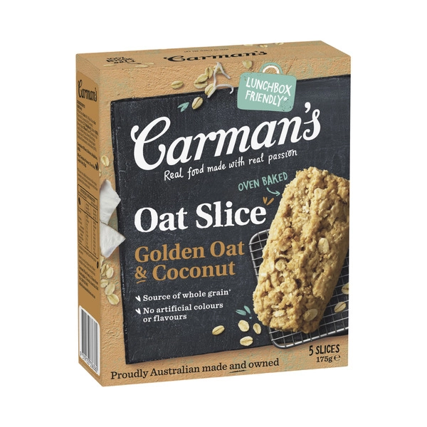 Carman's Oat Slices Golden Oat And Coconut 5 Pack 175g