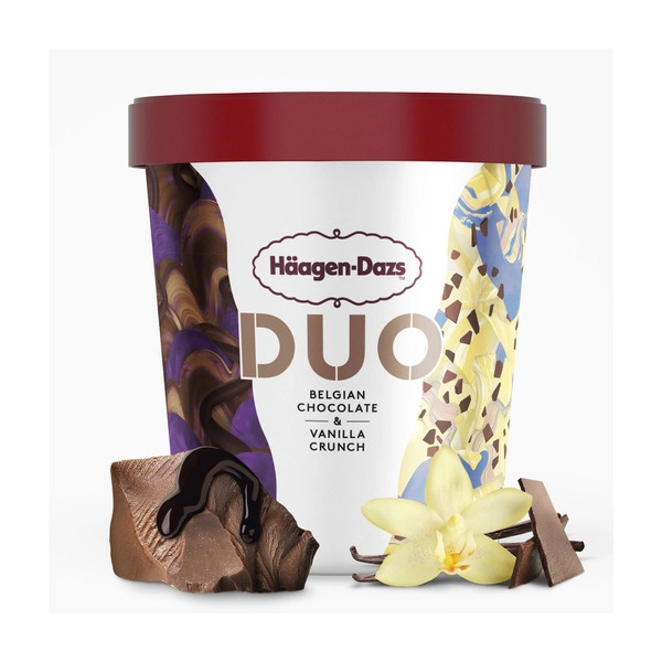 Haagen Dazs Duo Belgian Chocolate & Vanilla Ice Cream Tub 420mL