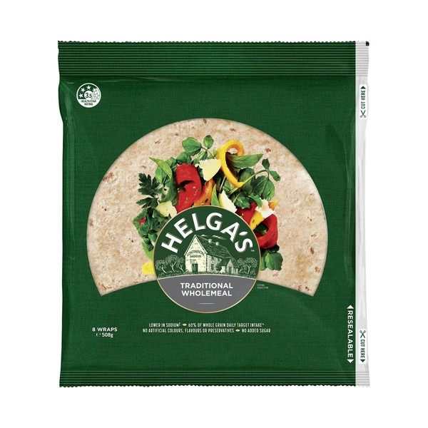 Helga's Wholemeal Wraps 8 pack 508g