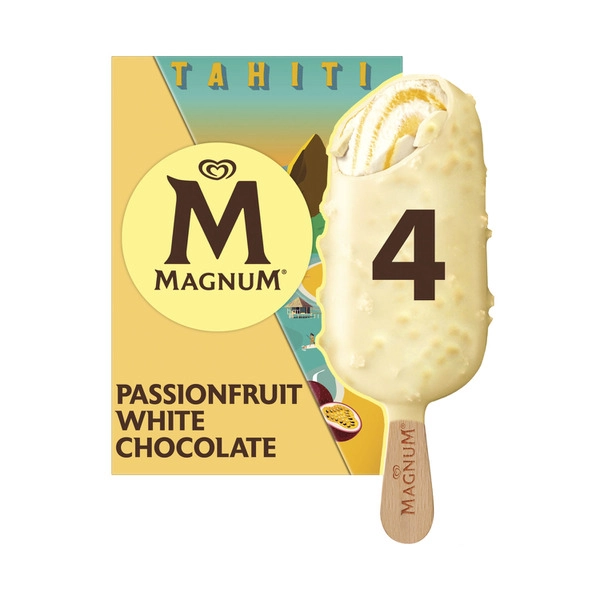 Magnum Ice Cream Tahiti Passionfruit White Choc 4 Pack 360mL