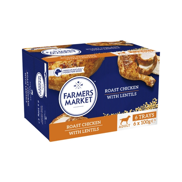 Farmers Market Adult Wet Dog Food Roast Chicken With Lentils 6x100g 6 pack