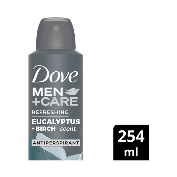 Dove Men+Care Antiperspirant Aerosol Refreshing Eucalyptus & Birch 254mL