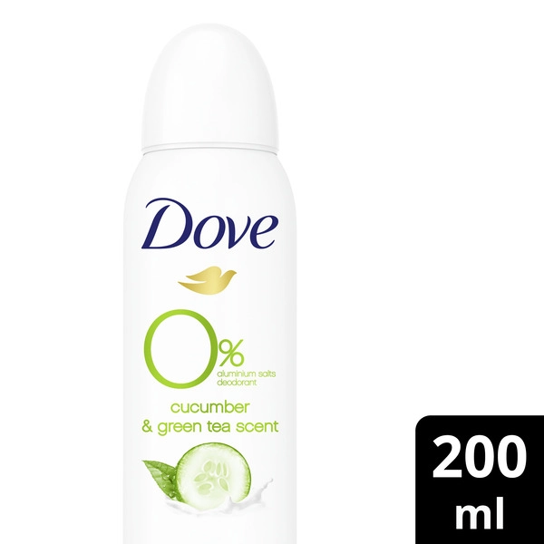 Dove Antiperspirant Aerosol Cucumbr And Grn Tea Zero Almnm 200mL