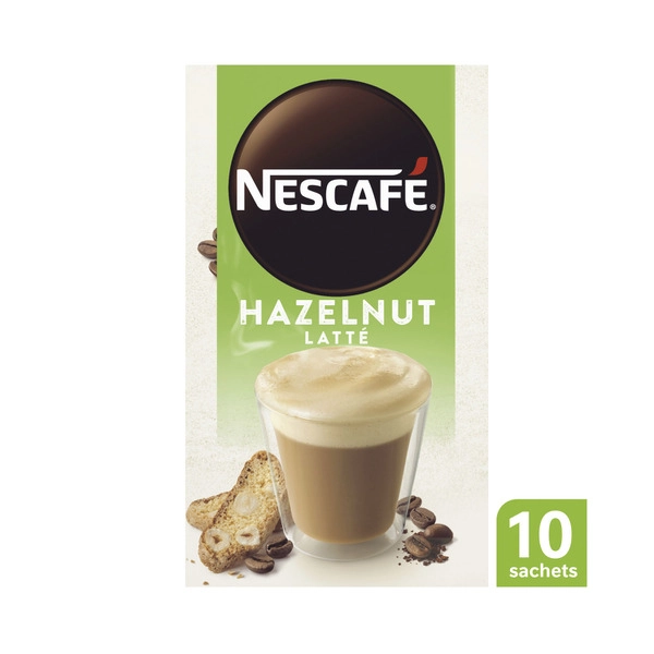 Nescafe Hazelnut Latte Coffee Sachets 10 pack