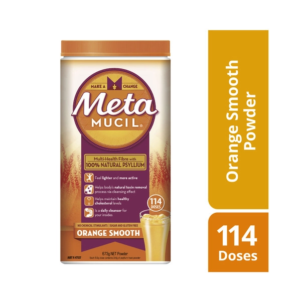 Metamucil Daily Fibre Supplement Smooth Orange 114 Doses 673g