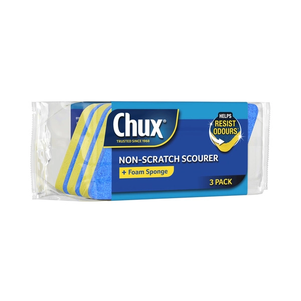 Chux Non Scratch Scourer Sponge 3 pack